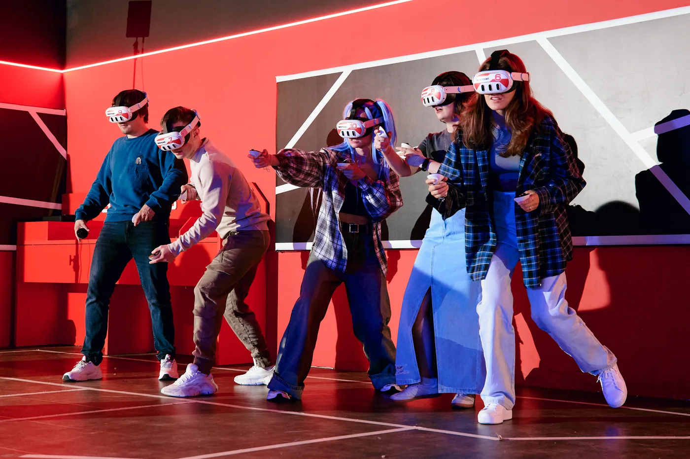 Gruppe in der VR-Arena Varpoint Berlin